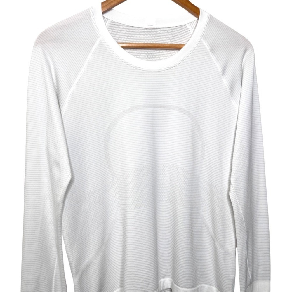 Lululemon Swiftly Tech Long Sleeve Women's‎ White Athletic Top Shirt Size 10 - Picture 4 of 9